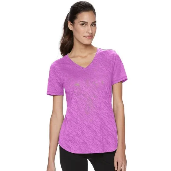 Women s Tek Gear Easy Burnout V Neck Yoga Tee